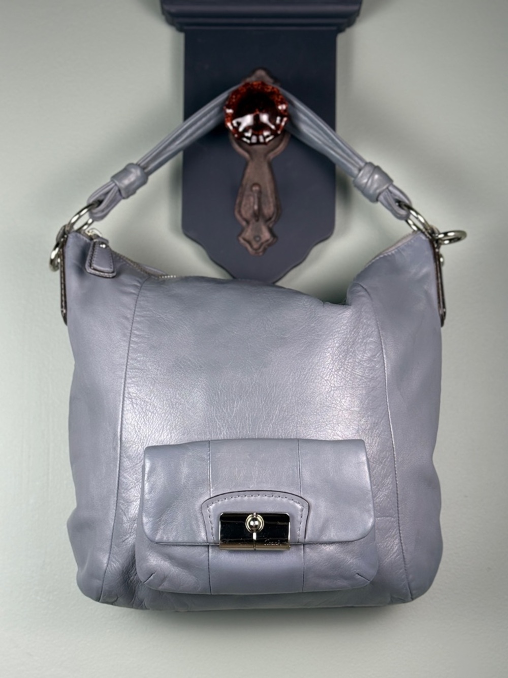 COACH Kristin Hobo Shoulder Bag | Style 14783 | Slate Gray | Silver Hardware - Picture 3 of 13